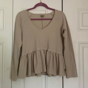 long sleeve peplum top